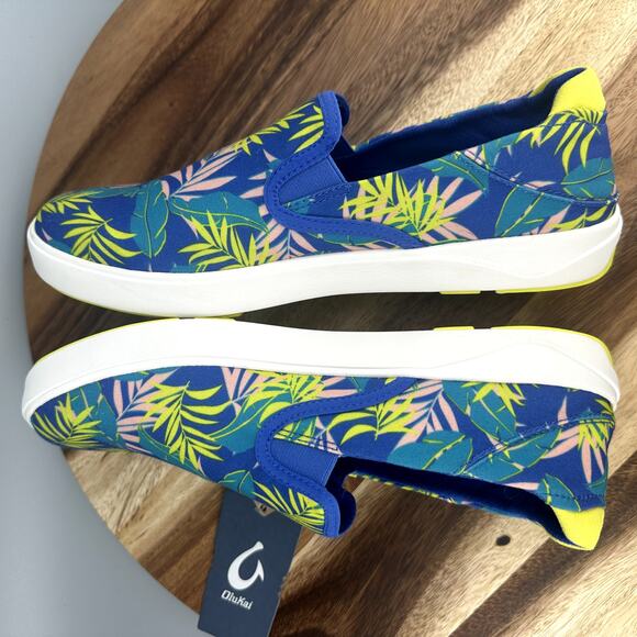 OluKai Lae\'Ahi Pa\'i Men\'s 10.5 Shoes Sunset Blue/Aloha Floral Slip On Sneakers main image 4